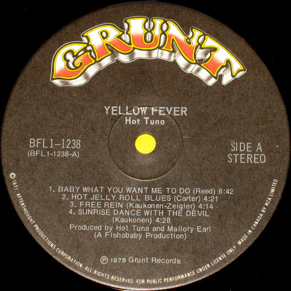 Hot Tuna : Yellow Fever (LP, Album)