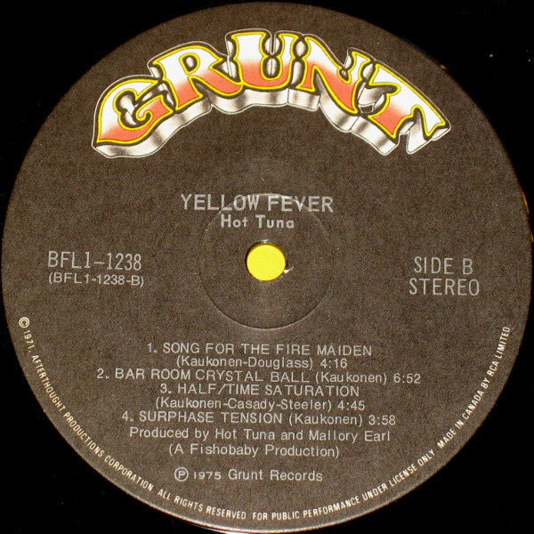 Hot Tuna : Yellow Fever (LP, Album)