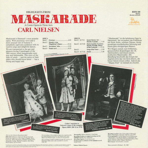 Carl Nielsen, Danmarks Radios Symfoniorkester Conducted By John Frandsen : Highlights From Maskarade (LP)