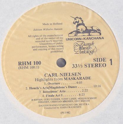 Carl Nielsen, Danmarks Radios Symfoniorkester Conducted By John Frandsen : Highlights From Maskarade (LP)