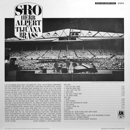 Herb Alpert & The Tijuana Brass : S.R.O. (LP, Album, RE)