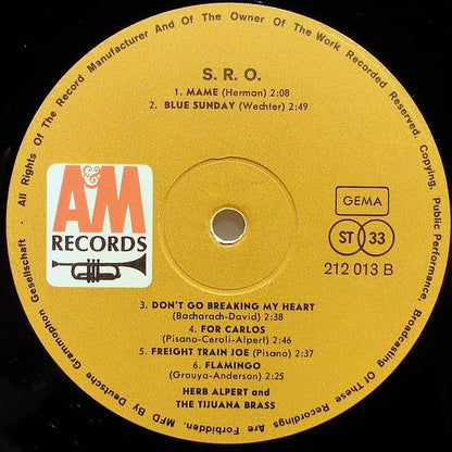 Herb Alpert & The Tijuana Brass : S.R.O. (LP, Album, RE)