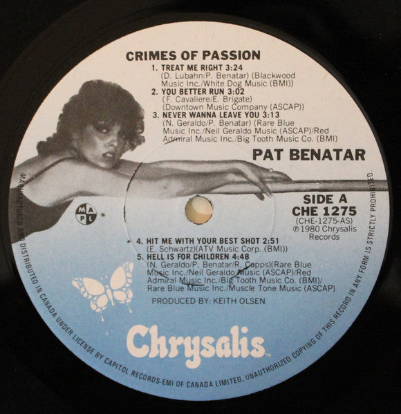 Pat Benatar : Crimes Of Passion (LP, Album)