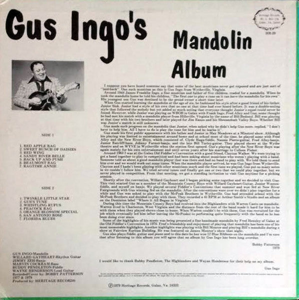 Gus Ingo : Gus Ingo's Mandolin Album (LP, Album)