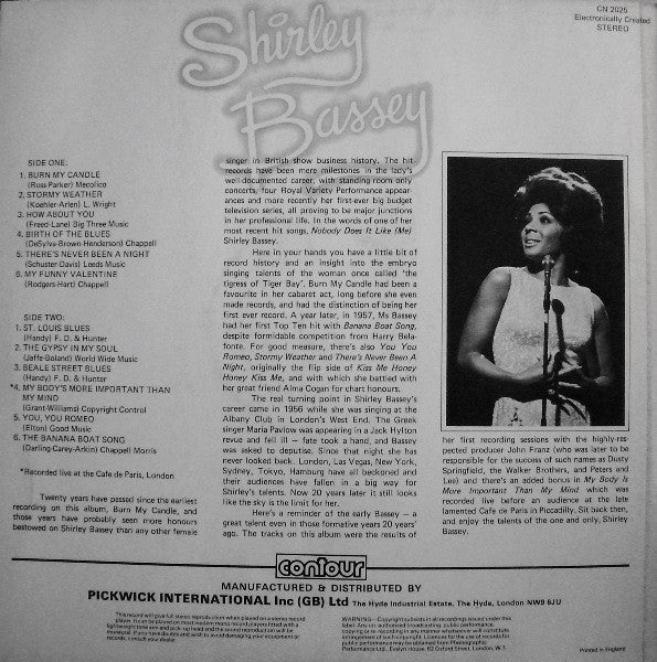 Shirley Bassey : Burn My Candle (LP, Comp)