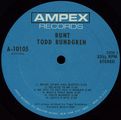 Todd Rundgren : Runt (LP, Album, Ame)