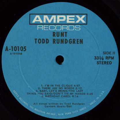 Todd Rundgren : Runt (LP, Album, Ame)