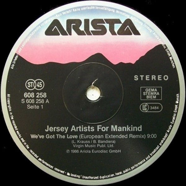 Jersey Artists For Mankind : We've Got The Love (12", Maxi)