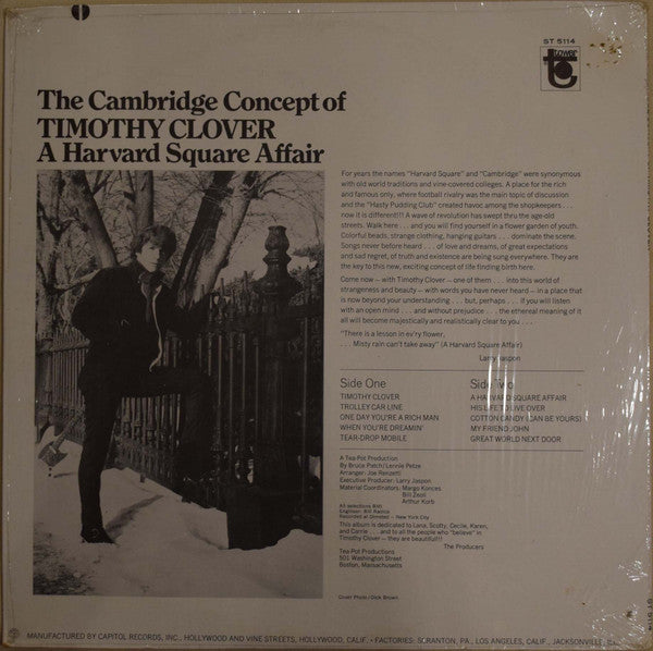 Timothy Clover : The Cambridge Concept Of Timothy Clover (A Harvard Square Affair) (LP, Album)