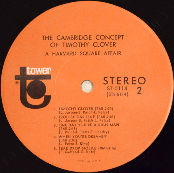 Timothy Clover : The Cambridge Concept Of Timothy Clover (A Harvard Square Affair) (LP, Album)