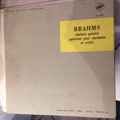 Johannes Brahms : Clarinet Quintet = Quintette Pour Clarinette Et Cordes (LP, Mono, Gat)