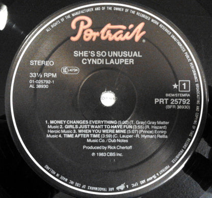 Cyndi Lauper : She's So Unusual (LP, Album)