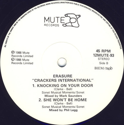 Erasure : Crackers International (12")