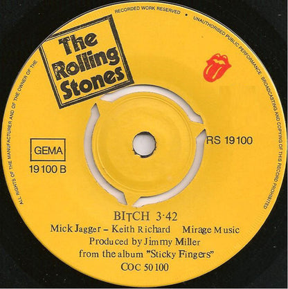 The Rolling Stones : Brown Sugar / Bitch (7", Single, Pus)