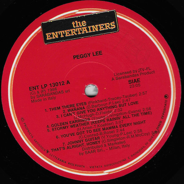 Peggy Lee : Peggy Lee (LP, Comp)