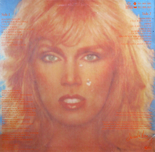 Amanda Lear : Diamonds For Breakfast (LP, Album)