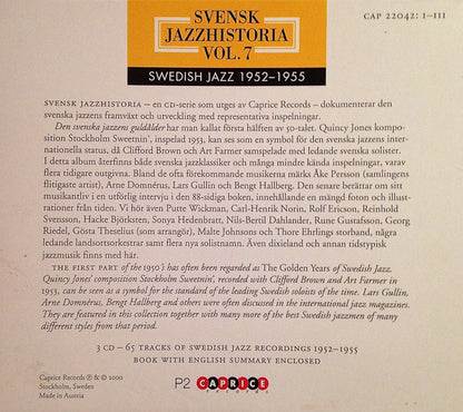 Various : Svensk Jazzhistoria Vol. 7 – Swedish Jazz 1952–1955 – The Golden Years (3xCD, Comp + Box)
