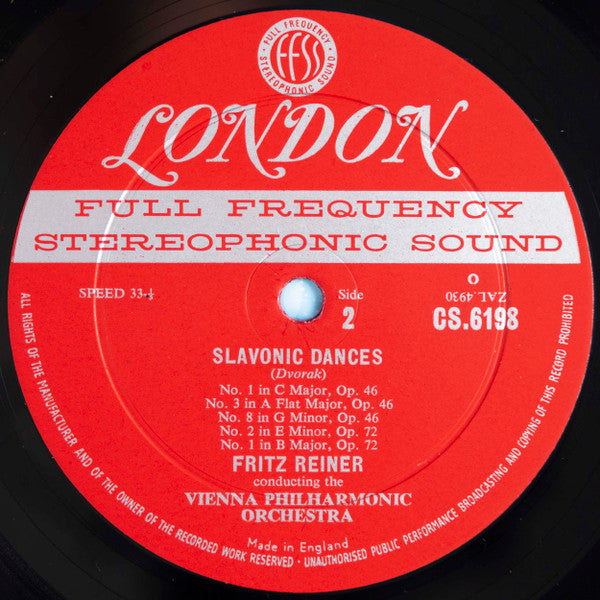 Johannes Brahms / Antonín Dvořák - Fritz Reiner, Wiener Philharmoniker : Hungarian Dances / Slavonic Dances (LP, Album, Blu)