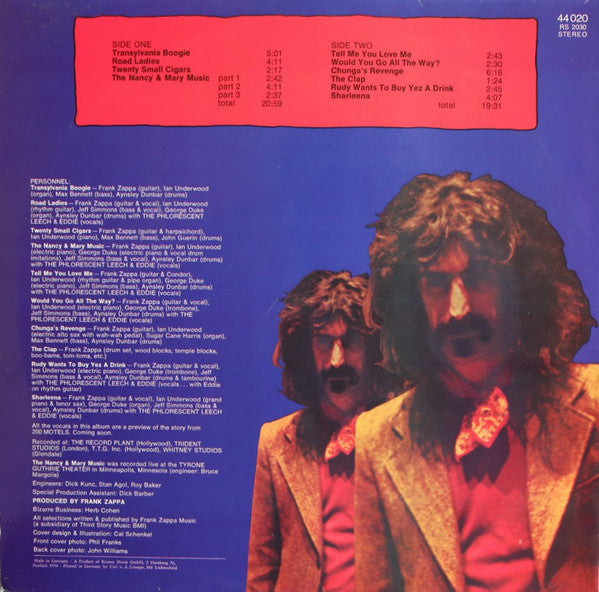 Frank Zappa : Chunga's Revenge (LP, Album, RP, Gat)