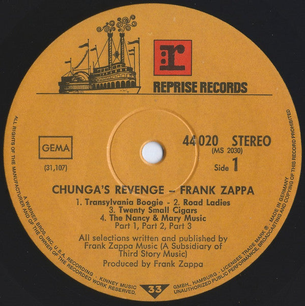 Frank Zappa : Chunga's Revenge (LP, Album, RP, Gat)