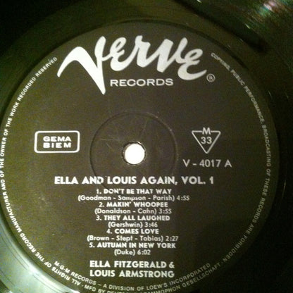 Ella Fitzgerald , &  Louis Armstrong : Ella And Louis Again Vol. 1 (LP, Album, Mono, RE)