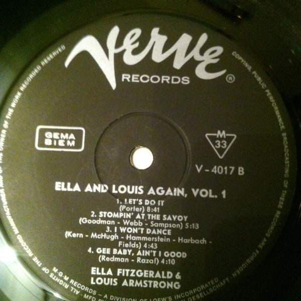 Ella Fitzgerald , &  Louis Armstrong : Ella And Louis Again Vol. 1 (LP, Album, Mono, RE)