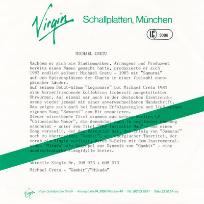 Michael Cretu : Gambit (7", Single)