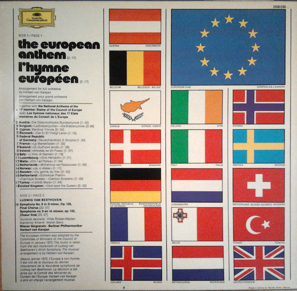 Berliner Philharmoniker , Conducted by Herbert von Karajan : The European Anthem - L'Hymne Européen (LP, Comp)