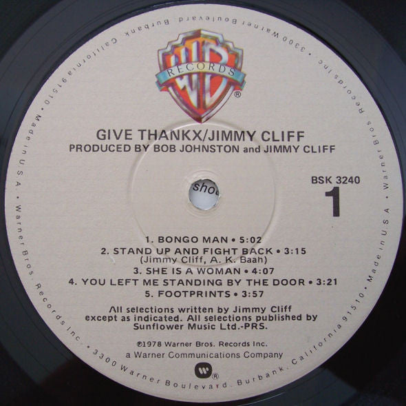 Jimmy Cliff : Give Thankx (LP, Album, Win)