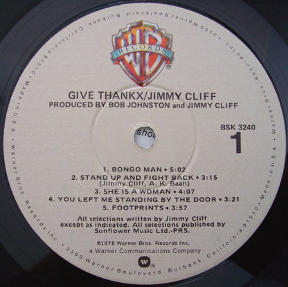 Jimmy Cliff : Give Thankx (LP, Album, Win)