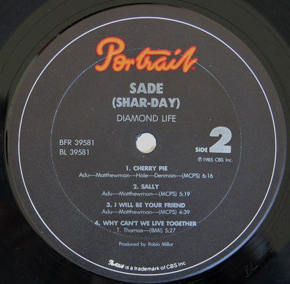 Sade : Diamond Life (LP, Album, Pit)