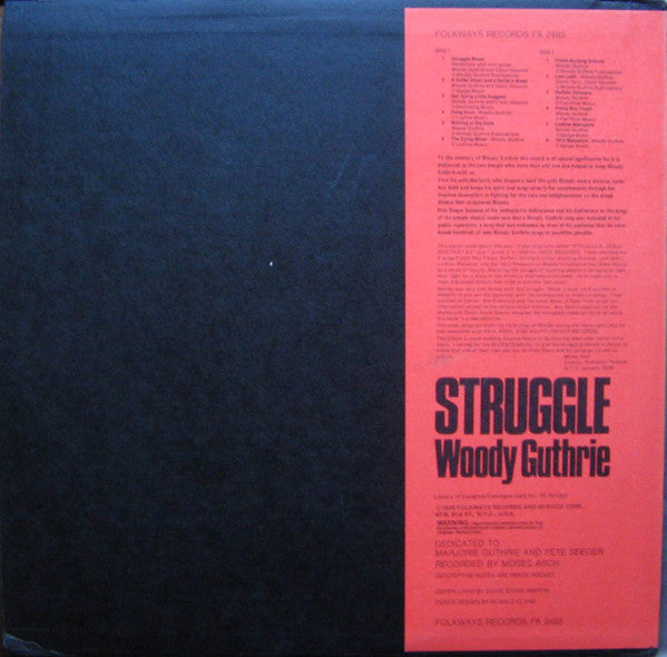 Woody Guthrie : Struggle (LP, Album, RE)