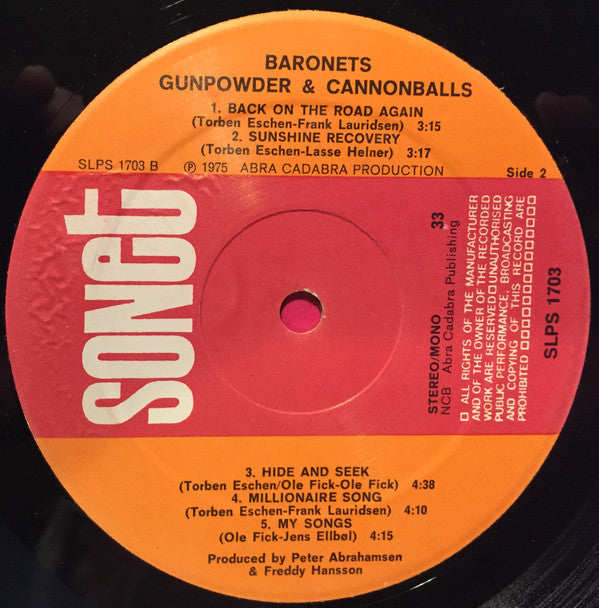 The Baronets : Gunpowder And Cannonballs (LP, Album)