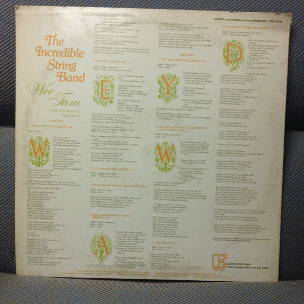 The Incredible String Band : Wee Tam (LP, Album, All)