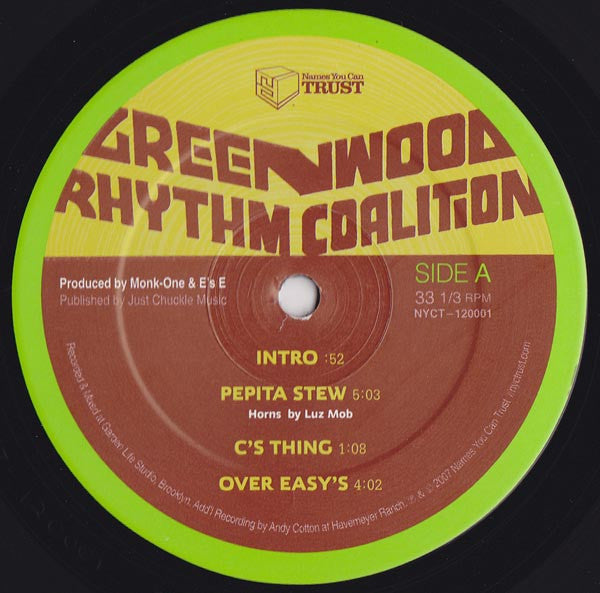 Greenwood Rhythm Coalition : Greenwood Rhythm Coalition (12", EP)