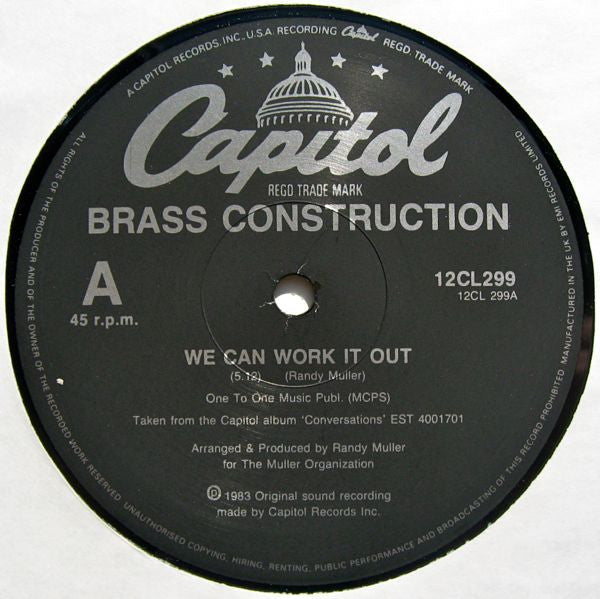 Brass Construction : We Can Work It Out (12")