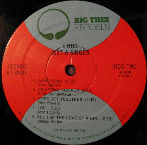 Lobo (3) : Just A Singer (LP, Album, PR )