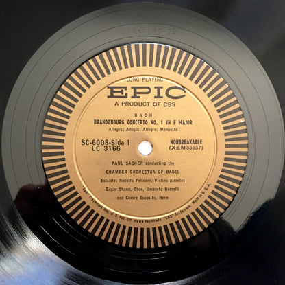 Johann Sebastian Bach, Paul Sacher, Basler Kammerorchester : Six Brandenburg Concerti (2xLP + Box)