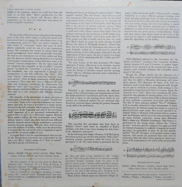 Johann Sebastian Bach, Paul Sacher, Basler Kammerorchester : Six Brandenburg Concerti (2xLP + Box)