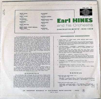 Earl Hines And His Orchestra : Enregistrements 1933 - 1938 (LP, Comp)