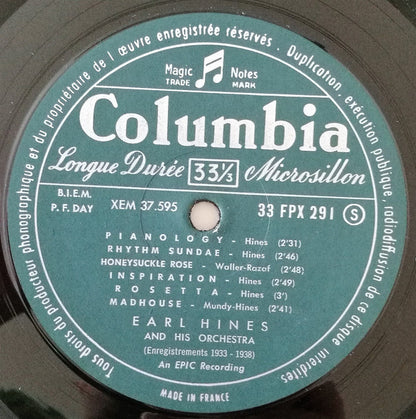 Earl Hines And His Orchestra : Enregistrements 1933 - 1938 (LP, Comp)