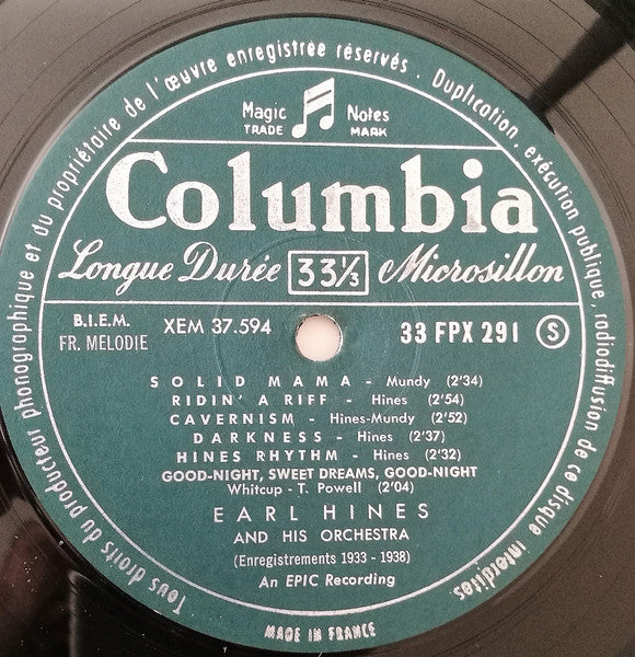 Earl Hines And His Orchestra : Enregistrements 1933 - 1938 (LP, Comp)