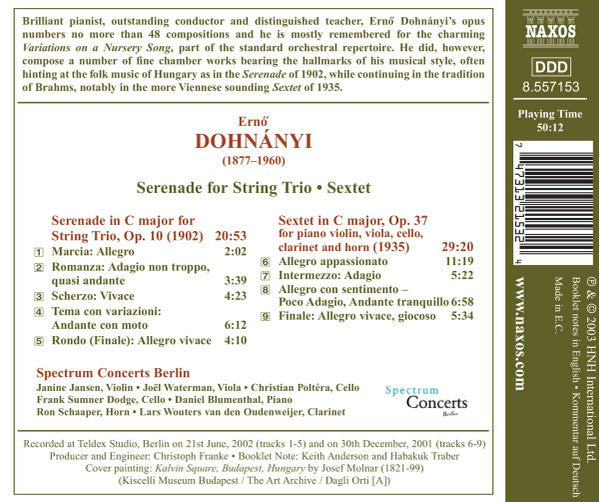 Ernst von Dohnányi - Spectrum Concerts Berlin, Frank S. Dodge : Serenade For String Trio / Sextet (CD, Album)