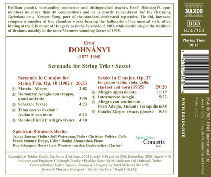 Ernst von Dohnányi - Spectrum Concerts Berlin, Frank S. Dodge : Serenade For String Trio / Sextet (CD, Album)