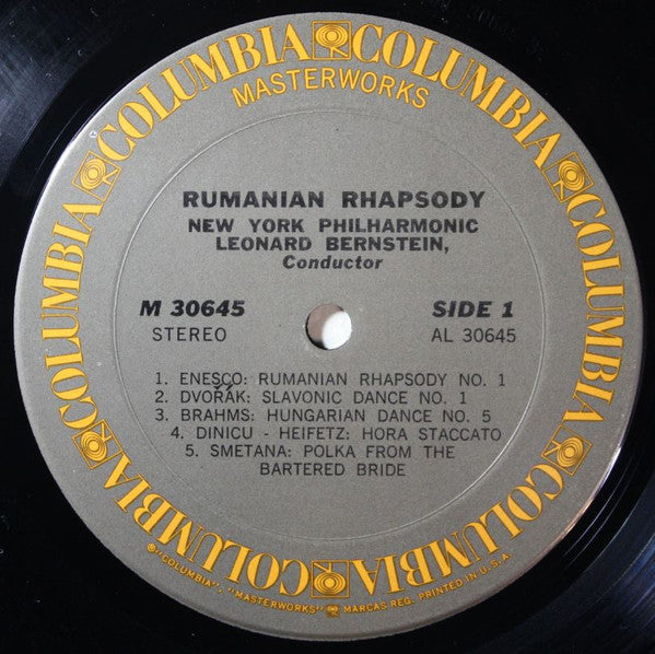 Leonard Bernstein, New York Philharmonic : Rumanian Rhapsody (LP, Album)