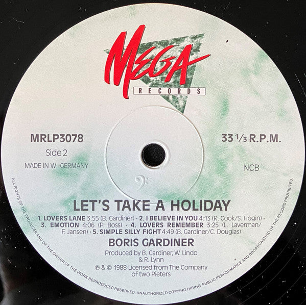 Boris Gardiner : Let's Take A Holiday (LP, Album)