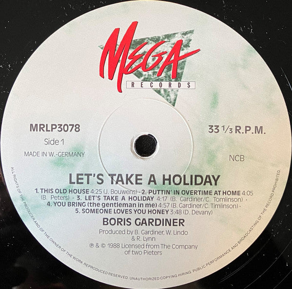 Boris Gardiner : Let's Take A Holiday (LP, Album)