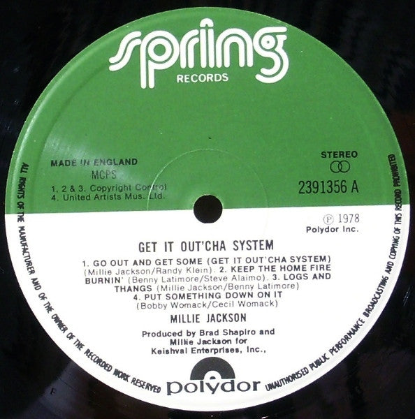 Millie Jackson : Get It Out'cha System (LP, Album)