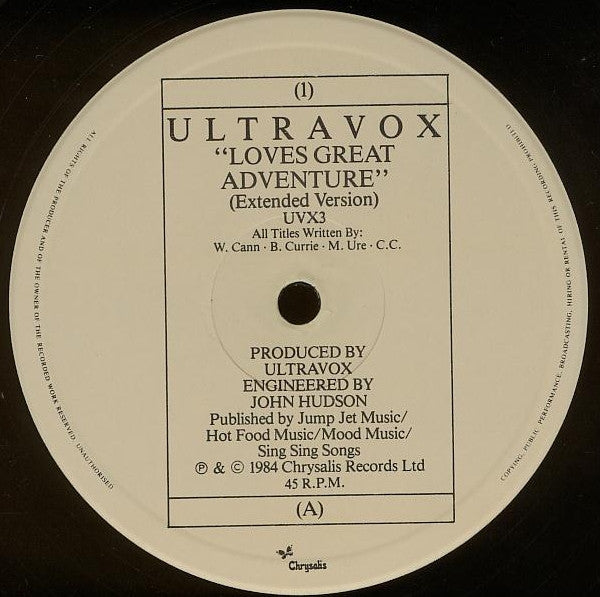 Ultravox : Love's Great Adventure (Extended Version) (12", Single)