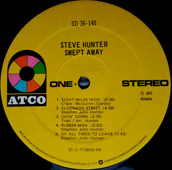 Steve Hunter : Swept Away (LP, Album, Pre)